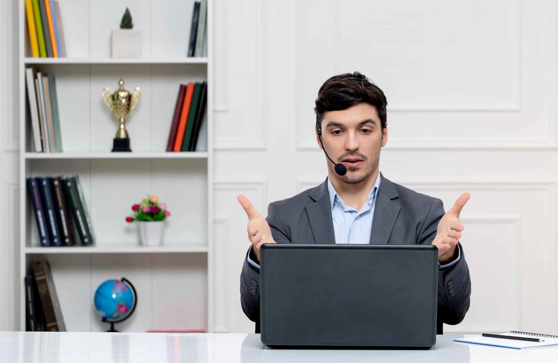Professional using laptop